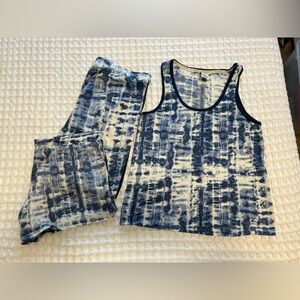 Lucky Brand 3-Piece Blue Tie-Dye Pajama Set